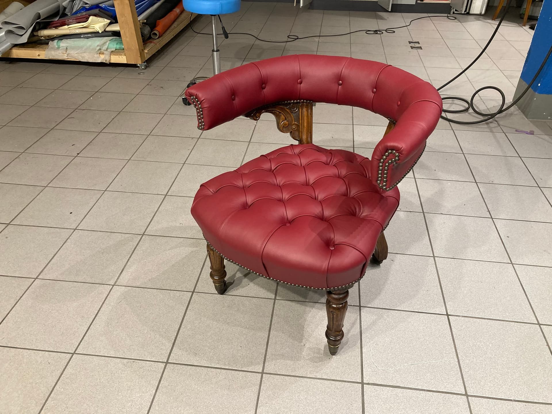 Polstersessel in der Werkstatt